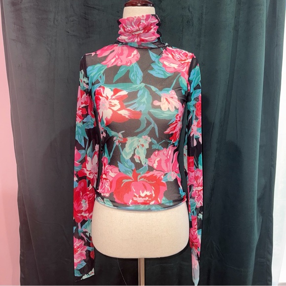 AFRM Zadie floral mesh turtleneck - Picture 2 of 7